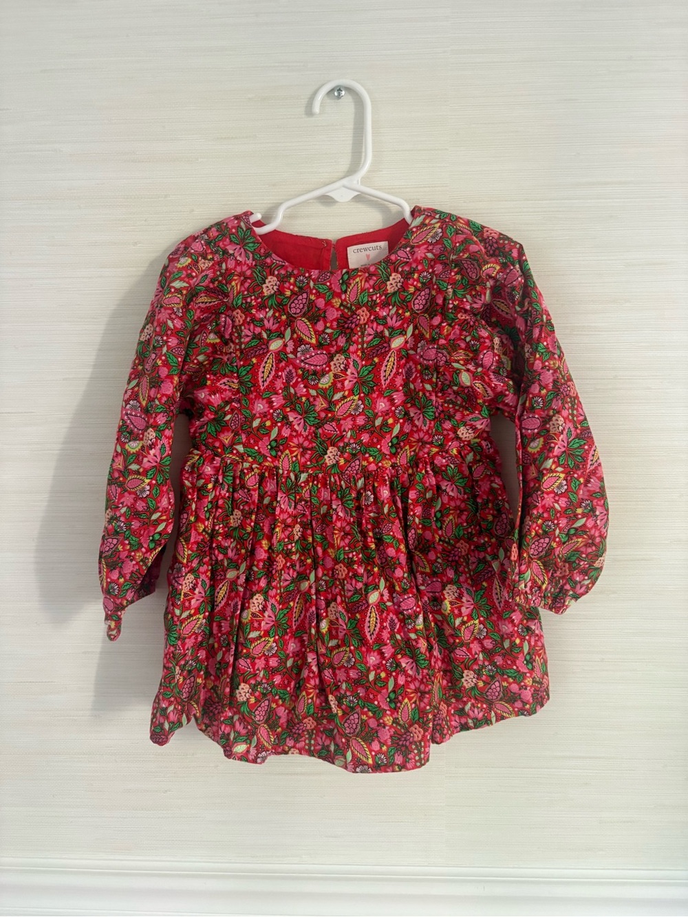 Crewcuts Pink Floral Long Sleeve Dress Top